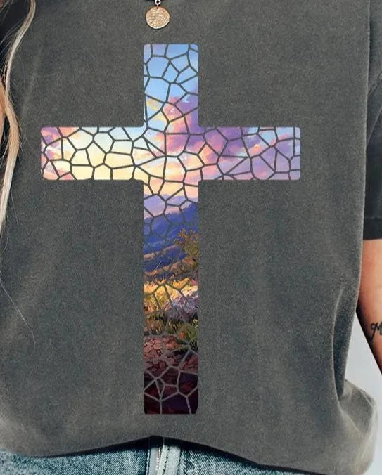 Cross God Turns Broken Pieces into Master Pieces - Comfort Colors, Christian Easter shirt, Jesus Religious tee, Scripture Tee
