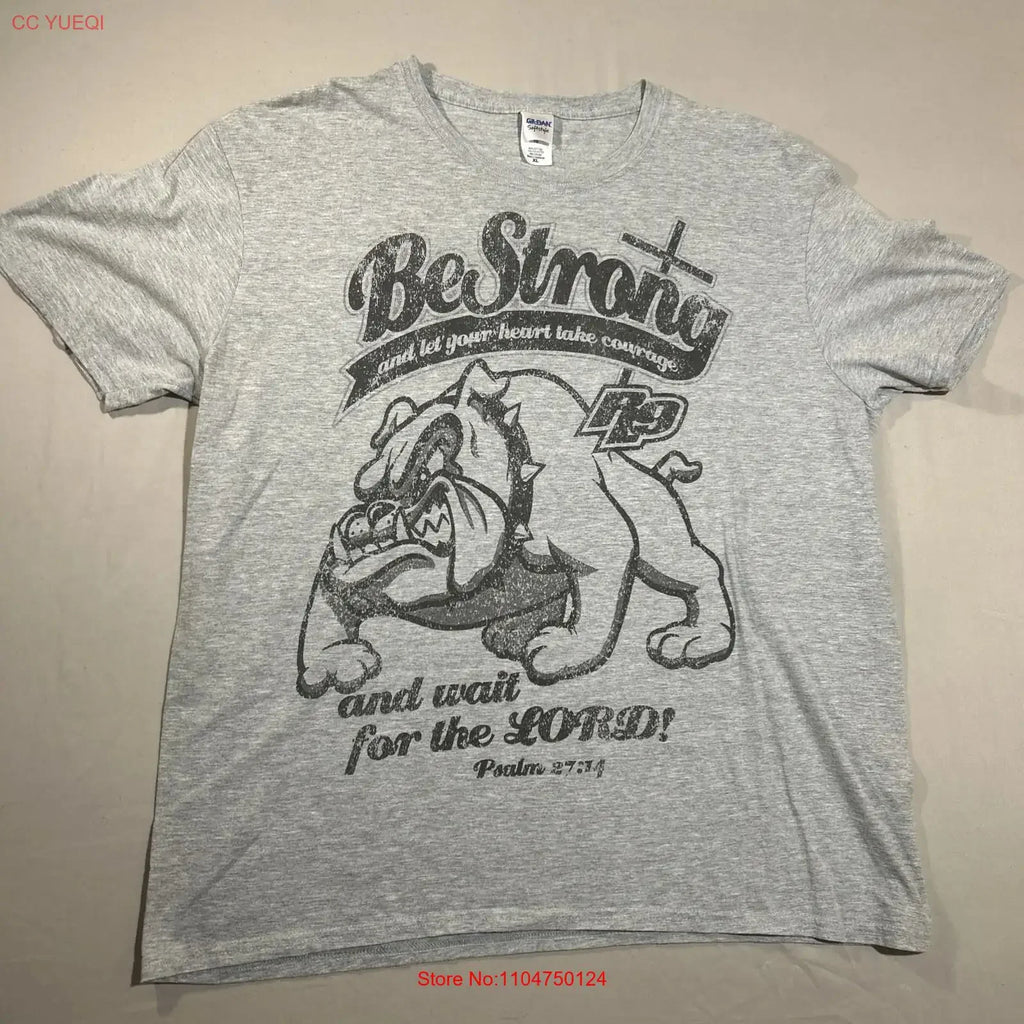 Christian Scripture T Shirt Psalm 2714 Xl vintage Washed graphic designer clothes homme Stylish Casual Soft Stretched fashion