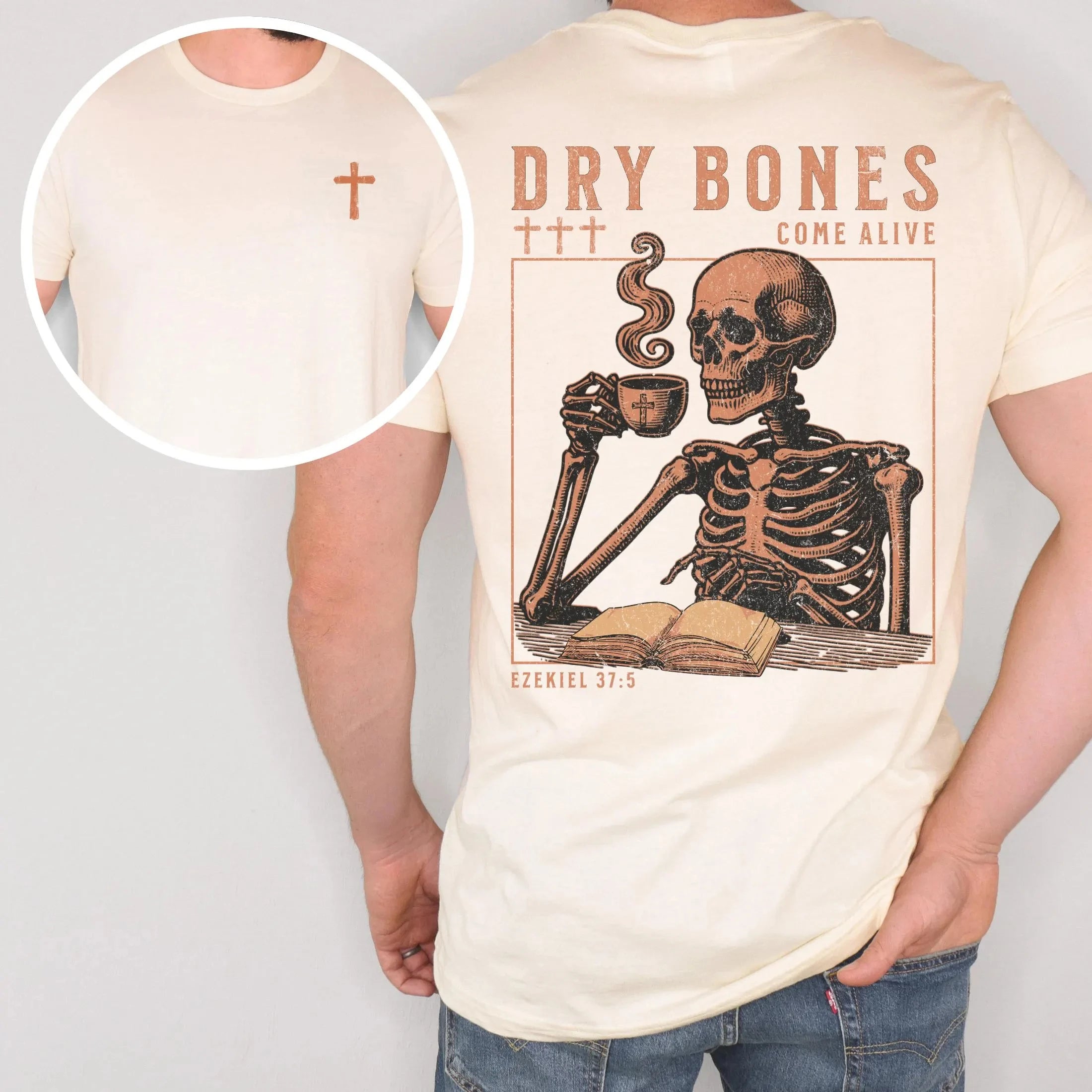 Men's Christian T-shirt, Dry Bones Come Alive Graphic Tee, Christian Scripture Shirt, Faith-based Apparel, Religious Adult Gifts