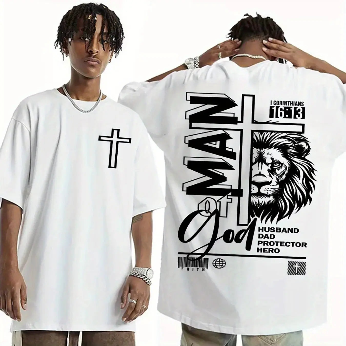 Men's Judas Lion Christian T-shirt Bible Scripture Clothing Son of God Clothing Gothic Aesthetics Loose Cotton T-shirt