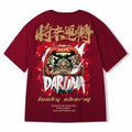 Men's T-Shirts  Chinese Style Lucky Printed Short Sleeve Tshirts Summer Hip Hop Casual Cotton Tops Tees Streetwear