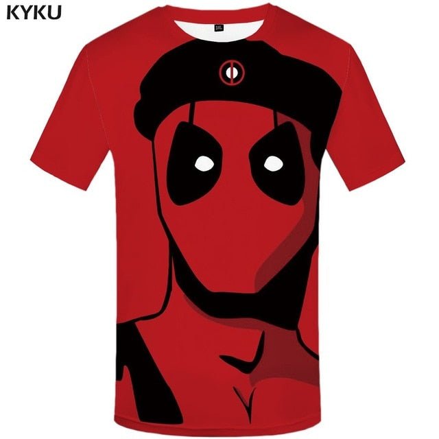 Badass Deadpool T shirt Men Blood T-shirts 3d Red Shirt Print War Anime Clothes Gothic Tshirt Printed
