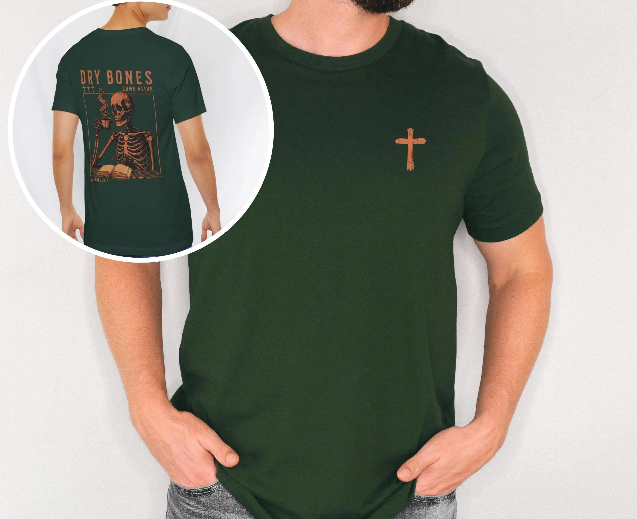 Men's Christian T-shirt, Dry Bones Come Alive Graphic Tee, Christian Scripture Shirt, Faith-based Apparel, Religious Adult Gifts
