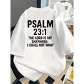 Psalm 23:1 Bible Quote T-Shirt Christian Faith Apparel Top White & Black Scripture Top Crew Neck Casual Everyday T-Shirt