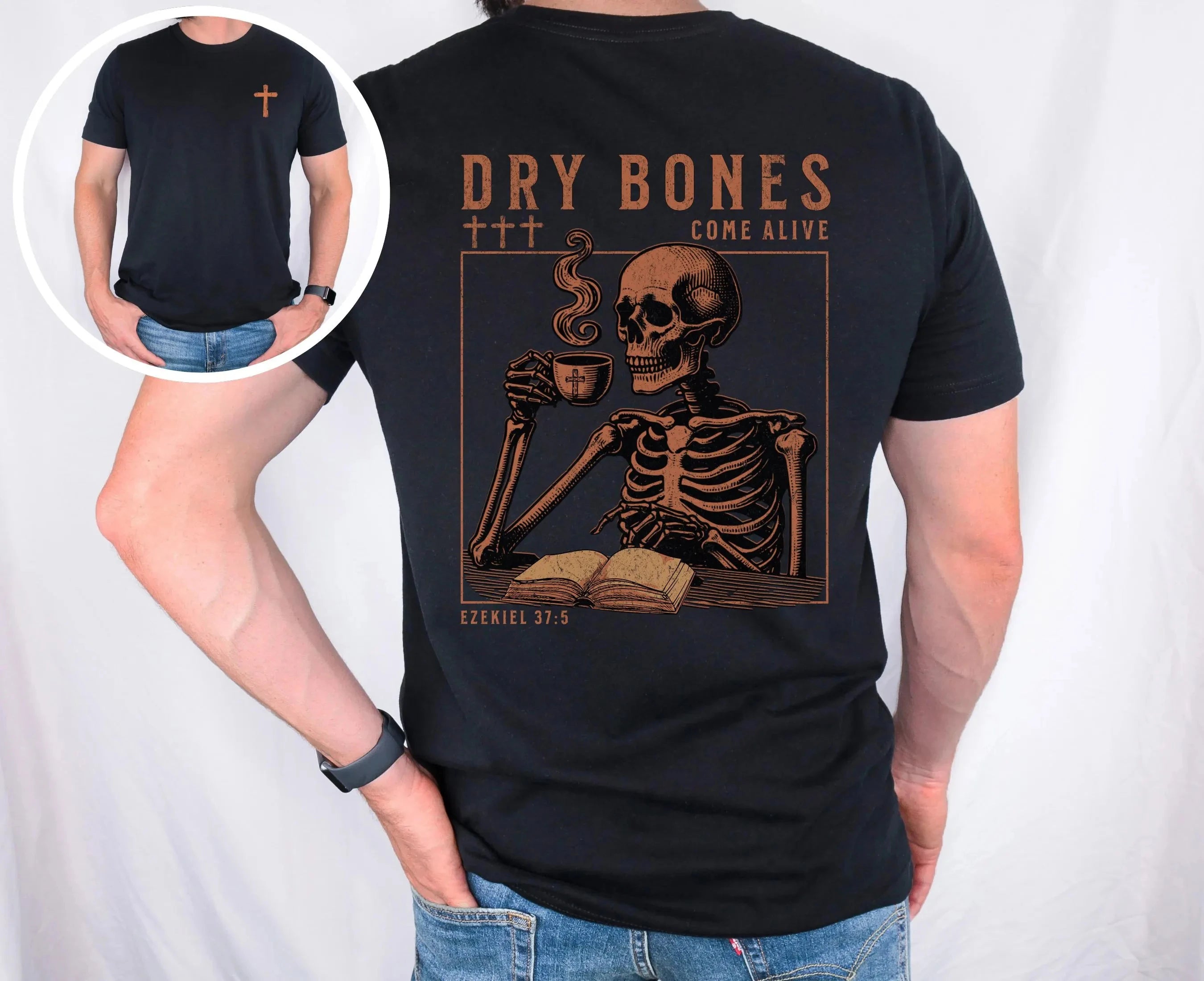 Men's Christian T-shirt, Dry Bones Come Alive Graphic Tee, Christian Scripture Shirt, Faith-based Apparel, Religious Adult Gifts