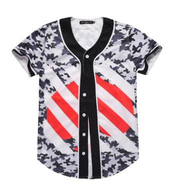 3D Short Sleeve T shirt Men Baseball Jersey Sport Slim Fit V Neck T-shirts Casual Streetwear Trendy Style