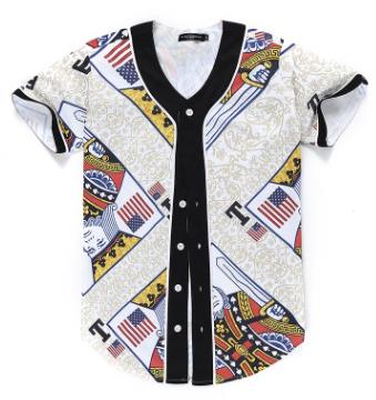 3D Short Sleeve T shirt Men Baseball Jersey Sport Slim Fit V Neck T-shirts Casual Streetwear Trendy Style