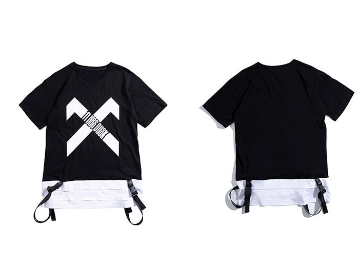 Hip Hop Streetwear T Shirt  Summer Patchwork Printed Tactica Harajuku Short Sleeve Oversized Mens T Shirts