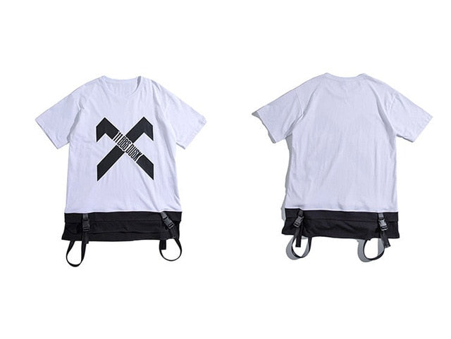 Hip Hop Streetwear T Shirt  Summer Patchwork Printed Tactica Harajuku Short Sleeve Oversized Mens T Shirts